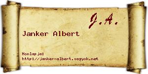 Janker Albert névjegykártya
